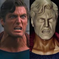 Evil Superman in development, 100% handmade costume and custom sculpture.