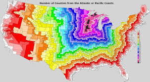 Long Way Right Some Places In The U S Are A Helluva Long Way From The Ocean Map Usa Map Cartography