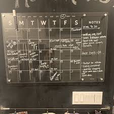 Dry Erase Calendar Custom Family Name Acrylic Calendar Etsy In 2020 Dry Erase Calendar Wall Calendar Acrylic Board