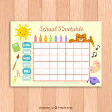 Cute Class Schedule Template Unique Cute School Timetable Template For Kids Vector School Timetable Timetable Template Printables Free Kids