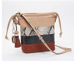 Vince Camuto Leather Bucket Bag Suno Moccasin Stripe Ebay