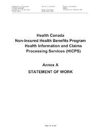Health Canada Non Insured Health Benefits Program Health