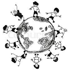 To search on pikpng now. Isolated Doodle Kids Around Earth Stock Vector Colourbox