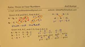7.rp.a.2a decide whether two quantities are in a proportional relationship, e.g., by testing for equivalent ratios in a table or graphing on a coordinate plane and observing whether the. Ratio With Three Or Four Numbers A B C D Shortcut Trick Ssc Gcse Sat Youtube