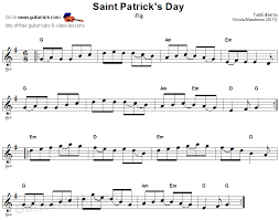 Saint patrick's day started as a religious feast to celebrate the work of saint patrick, but it has grown to be an international festival celebrating all things irish. Saint Patrick S Day Jig Sheet Music Guitar Tab Guitarnick Com