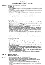 collections manager resume samples