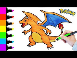 Charizard, known in japan as lizardon, is a pokemon species in nintendo and game freak's pokemon an orange, draconic pokemon, charizard is the evolved form of charmeleon and the final evolution of charmander. Coloring Pages Pokemon Charmander Charmeleon And Charizard Colouring For Children Youtube