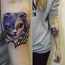 Neko Purple Cat Tattoo With Images Cat Tattoo Designs Tattoos Animal Tattoos