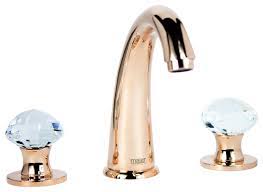 A leaking handle is normally caused by a. Rock Windspread Rose Gold Sink Faucet With Swarovski Crystal Handle Contemporary Bathroom Sink Faucets By Macral Design Corp Houzz