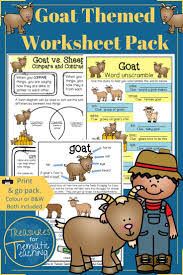 Goat Themed Ela And Math Worksheets Language Activities Thematic Teaching Mathematics Worksheets
