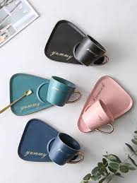 European Luxurious Ceramic Office Coffee Cup And Saucer Set Milk Tea Mugs Birthday Couples Gifts Friend In 2021 Ceramic Coffee Cups Coffee Cups And Saucers Coffee Cups