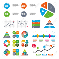 Data Pie Chart And Graphs Microwave Oven Icons Cook In Electric