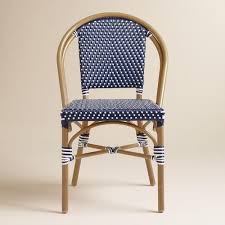 Dark Navy Kaliko French Bistro Chairs Set Of 2 Outdoor Dining Furniture Bistro Chairs Outdoor Bistro Chairs