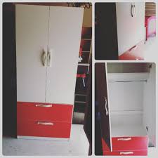 For Sale White Cabinet 2 Door For Baby Size 80x180 New Price 40 Bd للبيع كبت اطفال ابيض واحمر مقاس 80x180 جديد Locker Storage Home Decor Storage