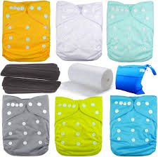 Amazon.com: Lilbit Diaper Baby Cloth Diapers 6 PCS + 6 Inserts Adjustable  Washable and Reusable Pocket Diapers for Baby (Sets 6) : Baby
