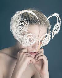 from the archives irenebussemaker for irisvanherpen white feather mask synesthesia collection for amag iris van herpen pierre debusschere wearable art