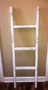 Chippy White And Distressed To Perfection The Blanket Ladder Is The Perfect Farmhouse Additio Rustic Blanket Ladder Blanket Ladder Decor Wooden Blanket Ladder
