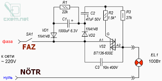 Slow Startup Circuit For The Incandescent Bulb Electronics Projects Circuits