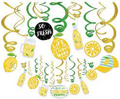 Shop pineapple cups, palm tree decorations, hula skirts and tropical hibiscus leis now. Amazon Com Kristin Paradise 30ct Lemon Hanging Swirl Decorations Lemonade Party Supplies Citrus Lime Birthday Theme Decor For Boy Girl Baby Shower Kids 1st Bday Favors Idea Health Personal Care