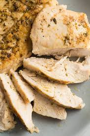 Cooking times will depend on how thick chicken is. Juicy Slow Cooker Chicken Breast The Recipe Rebel