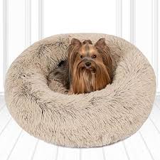 The round design creates a super cozy and protective atmosphere, while the bolstered edge. Friends Forever Calming Bed For Dogs Donut Dog Bed For Pet Comfy Marshmallow Cat Beds Tan