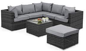 Garden chairs and sun loungers. Naples Corner Sofa Grey Rattan Garden Set Wohnung Balkon Garten Furniture Sofa