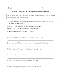 Commas Punctuation Worksheet Punctuation Worksheets Magic School Bus Worksheets
