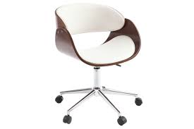 Le meilleur allié de votre bureau est la chaise de bureau. Chaise De Bureau A Roulettes Blanc Et Noyer Bent Miliboo