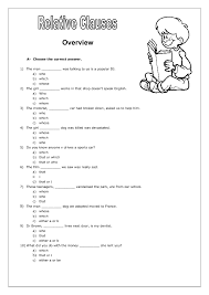 Relative clauses, explanation and exercises. Relative Clauses Multiple Choice Activity