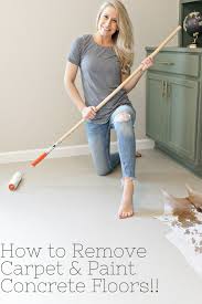 How To Remove Carpeting Paint Concrete Floors In 2020 Painting Concrete Painted Concrete Floors Diy Stained Concrete Floors