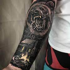 12 Angry Bear Tattoo Designs Petpress Bear Tattoos Half Sleeve Tattoos Designs Bear Tattoo Designs