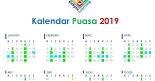 Kalendar puasa wajib dan sunat 2019. Ensync Learning Muslim Fasting Calendar 2019