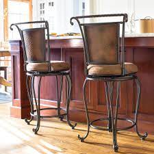 Metal swivel bar stool will enhance your existing kitchen or dining decor. Rustic Metal Bar Stool Padded Seat Hammered Copper High Back Cushioned Footrest Metal Bar Stools Rustic Bar Stools Bar Stools