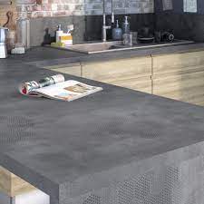 Plan De Travail Stratifie Effet Beton Hexago Mat L 315 X P 65 Cm Ep 38 Mm Leroy Merlin