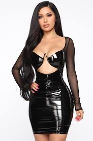 Mesh With The Vinyl Cutout Mini Dress Black In 2020 Purple Mini Dresses Mini Black Dress Mini Dress