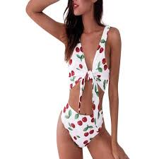 Women Swimwear Beachwear Plaid Printed 2 Pieces Bikini Swimsuit Bathing Suit