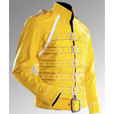 Freddie Mercury Concert Yellow Leather Jacket 800x800 Png 800 800 Leather Jacket Style Leather Jacket Men Style Real Leather Jacket