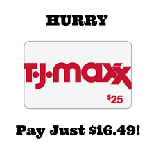 5% off $25/100 gift card; Hurry 25 T J Maxx Gift Card Just 16 49