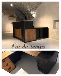 Superbe Bureau Comptoir Accueil Industriel Ldt L Or Du Temps Bureau Deco Industrielle Deco