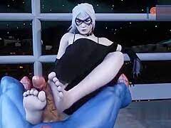 Black cat feet porn