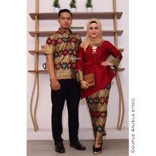 Batik Couple Anjela Etnik Marun Batikcouple Id Blus Berkelas