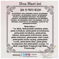 Doa di bawah ini dapat dibaca untuk membuka kekayaan. Doa Pembuka 12 Pintu Kebaikan Sekali