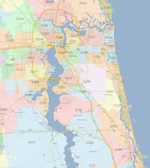 Zip Code Map Jacksonville Florida Jacksonville Zip Codes