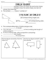 Similar Figures Notes Teaching Middle School Maths Vocabulary Practice High School Math