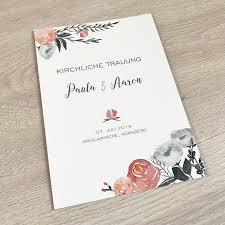 Das kirchenheft enthält den genauen ablauf der kirchlichen trauung. Deckblatt Kirchenheft Aquarell Boho Mywedding