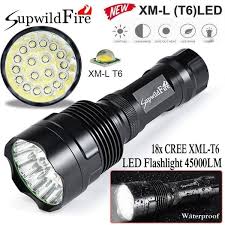 Hot Supwildfire 45000lm 18x Xml T6 Led 5mode Led Flashlight Torch Light Lamp Wish Torch Light Led Flashlight Flashlight