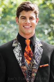 Camo Blaze Orange Camo Ties And Pocket Square Jim S Formal Wear Orange Prom Dresses Camo Tie Camo Prom
