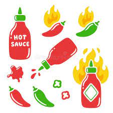 Hot Sauce And Chili Peppers Vector Illustration Hot Sauce Sauce Stuffed Peppers