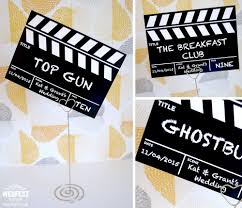 Clapper Board Wedding Table Cards In 2019 Cinema Themed