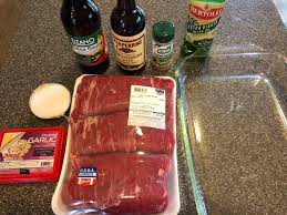Meat marinade, 4 pieces steak/fillet (any cut) beaten/tenderized to 1/2 inch, 2 tsp chili flakes, 1 tbsp olive oil, 2 tbsp red wine, to taste salt and pepper, 3 garlic cloves, crushed, 1 small onion, thin sliced, add ins, 4 eggs, french fries, as much as you want (baked or fried). Beef Carne Asada Marinade Costa Rica Pura Vida Moms